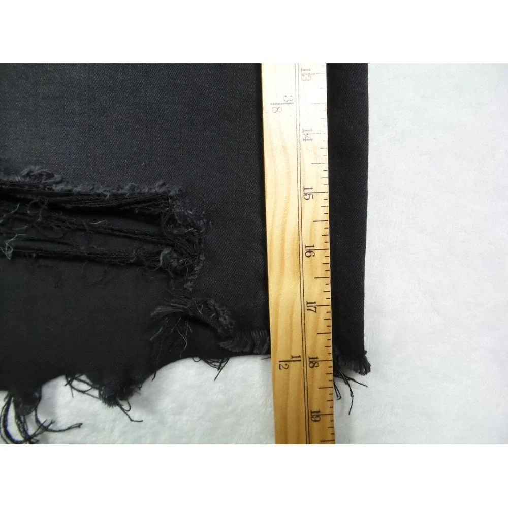 Judy Blue Jean Shorts Womens Size 2XL Black Denim Frayed Hem Hight Rise Stretch
